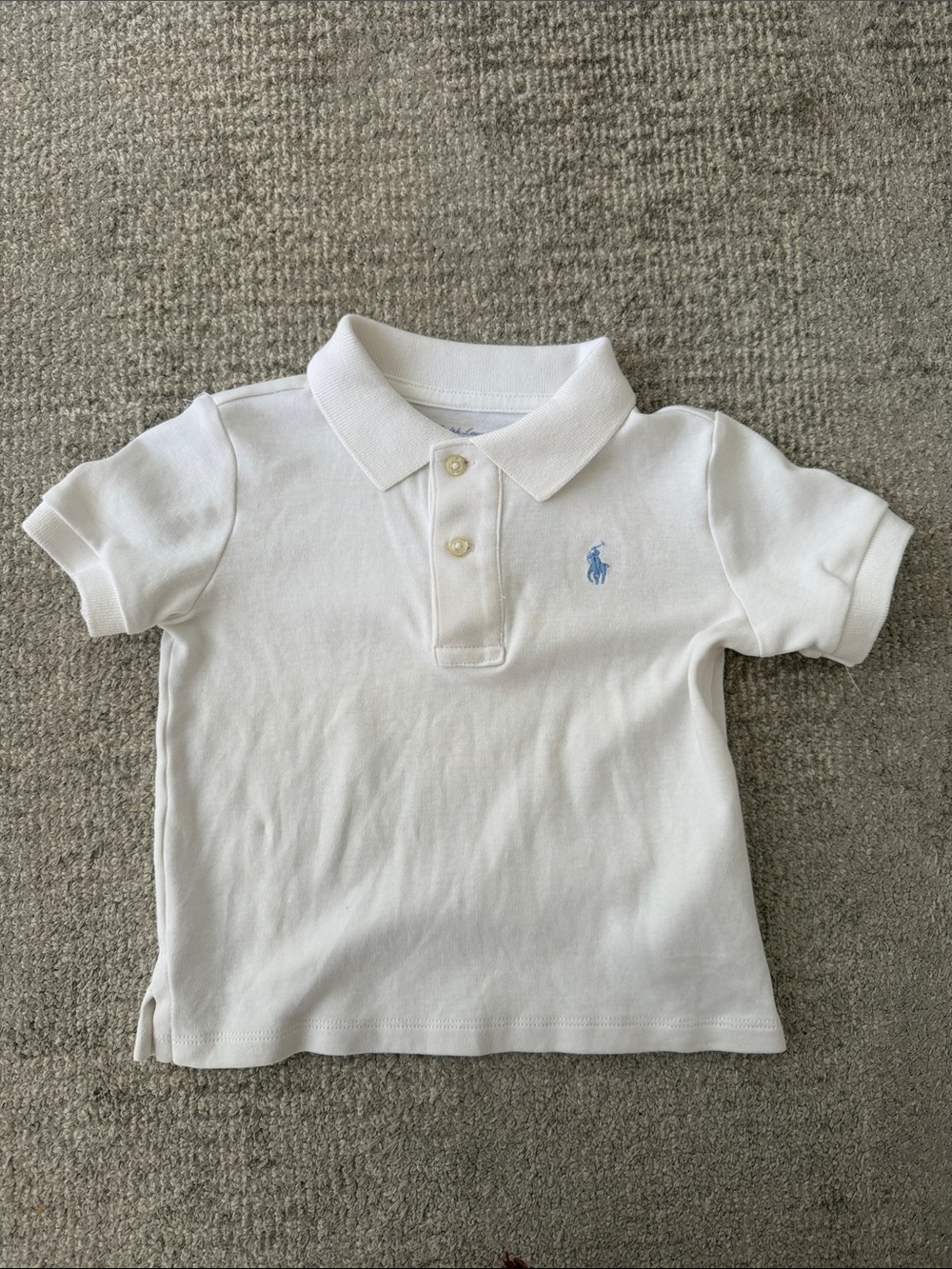 Ralph Lauren White Polo with Light Blue Logo - Kids